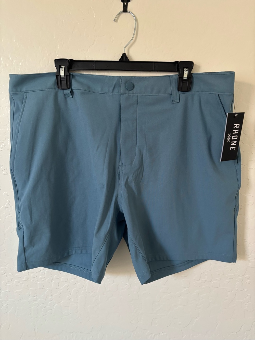 Rhone Mens NWT Commuter Chino Shorts Size 38 Stretch Performance 7” Blue Stone